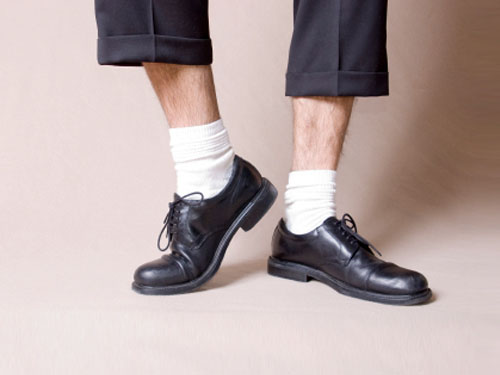 white socks with shoes
